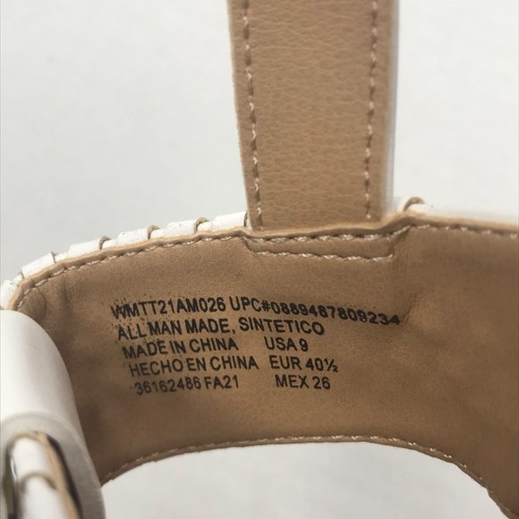 Time And Tru Women's Size 9 White Whip Stitch Thong Sandal New With Tags - Picture 6 of 11